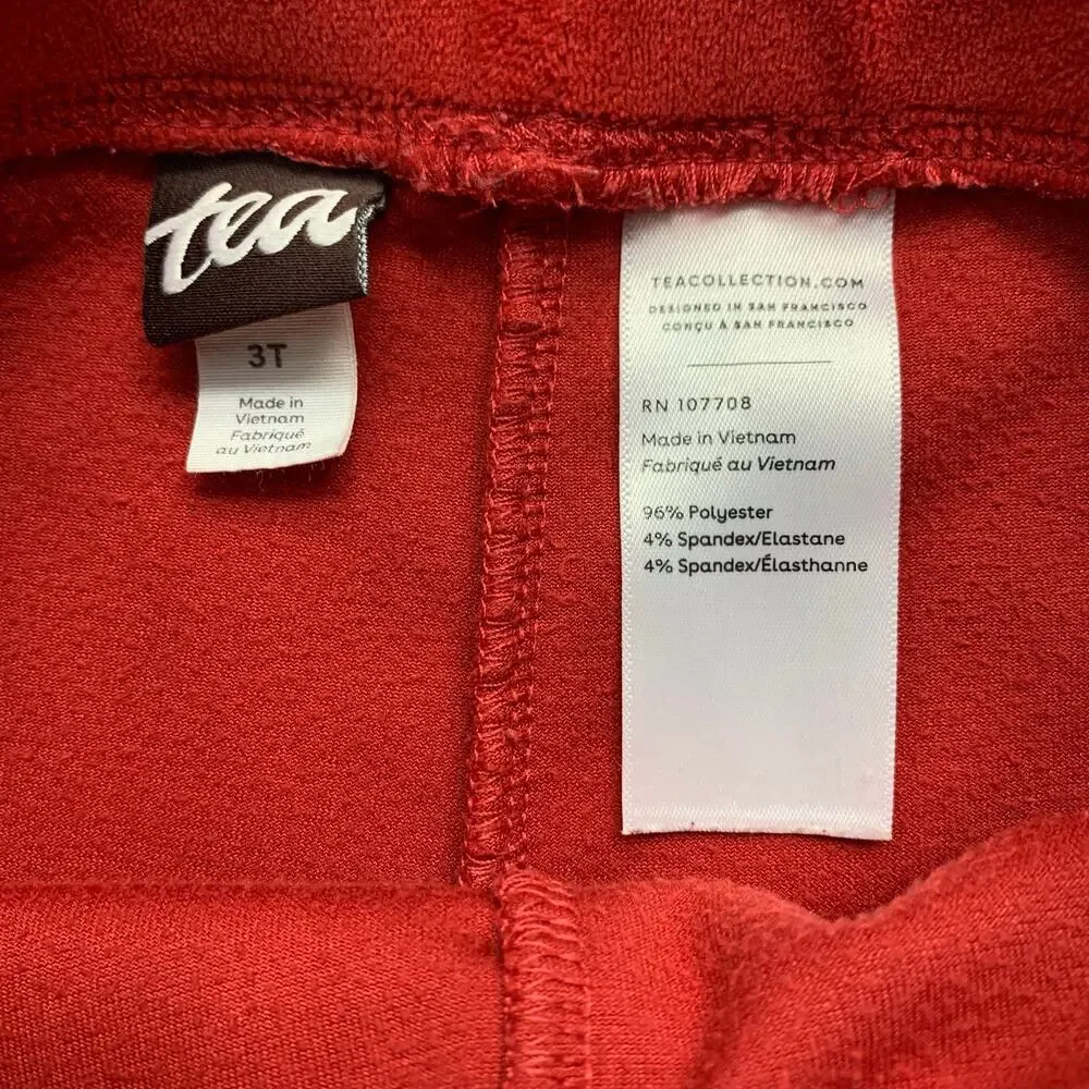 Tea Collection Red Velour Leggings